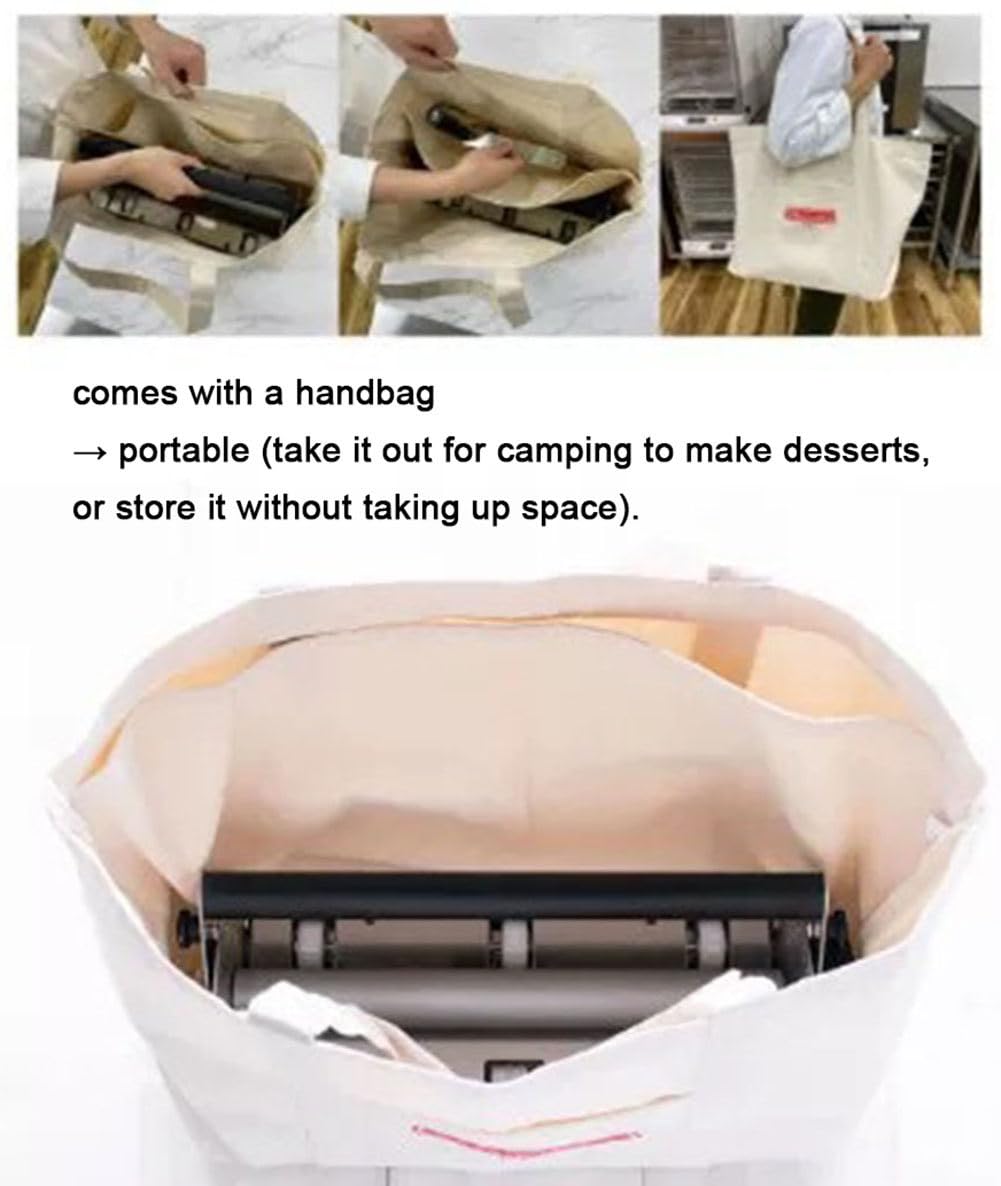 Sfogliatrice Manuale Pieghevole, Macchina per Pizza in Acciaio Inox 30.5Cm/39.4Cm, Stendipasta da Tavolo, Spessore Regolabile,per Preparare Pasta Sfoglia per Pasticceria,RS101