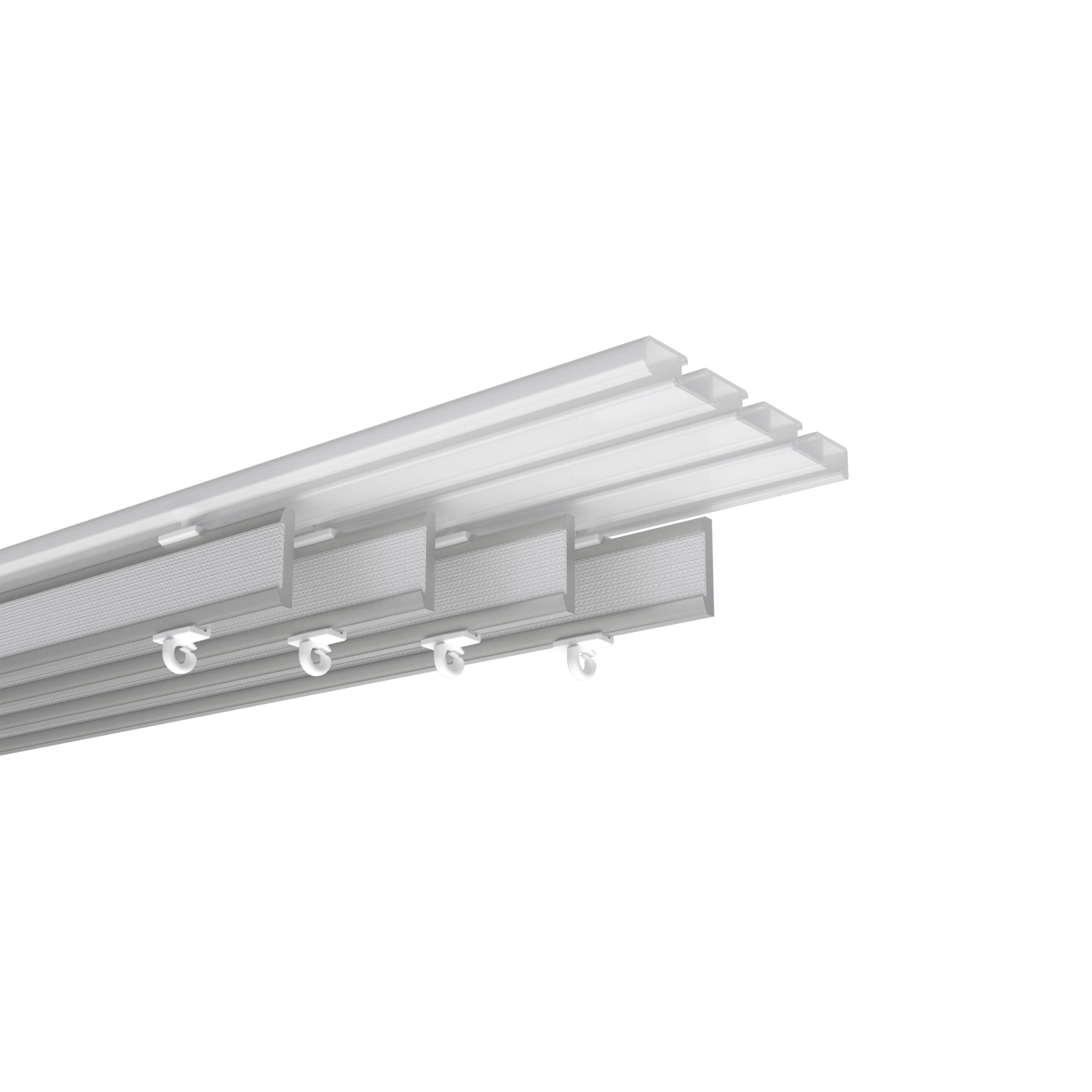 Interdeco Paneelwagen (1 Set) Silbergrau 100 cm, Aluminium mit Klettband für Gardinenschienen, Typ 1620701_A, kürzbar