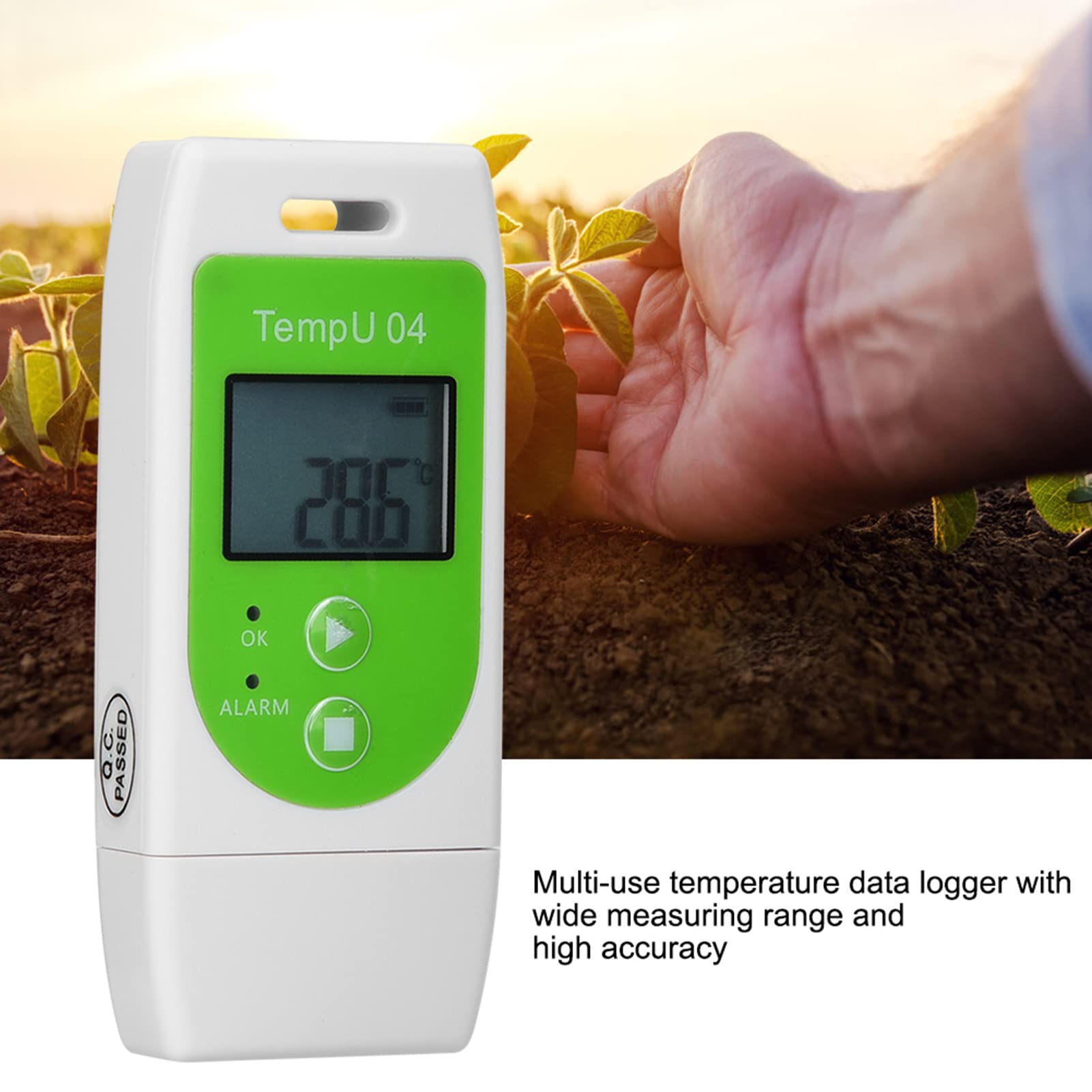 Data Logger di Temperatura e Umidità TempU04 PDF Porta USB Registratore di Umidità di Temperatura Riutilizzabile Capacità di 12.000 Punti[TempU04] (TempU04)