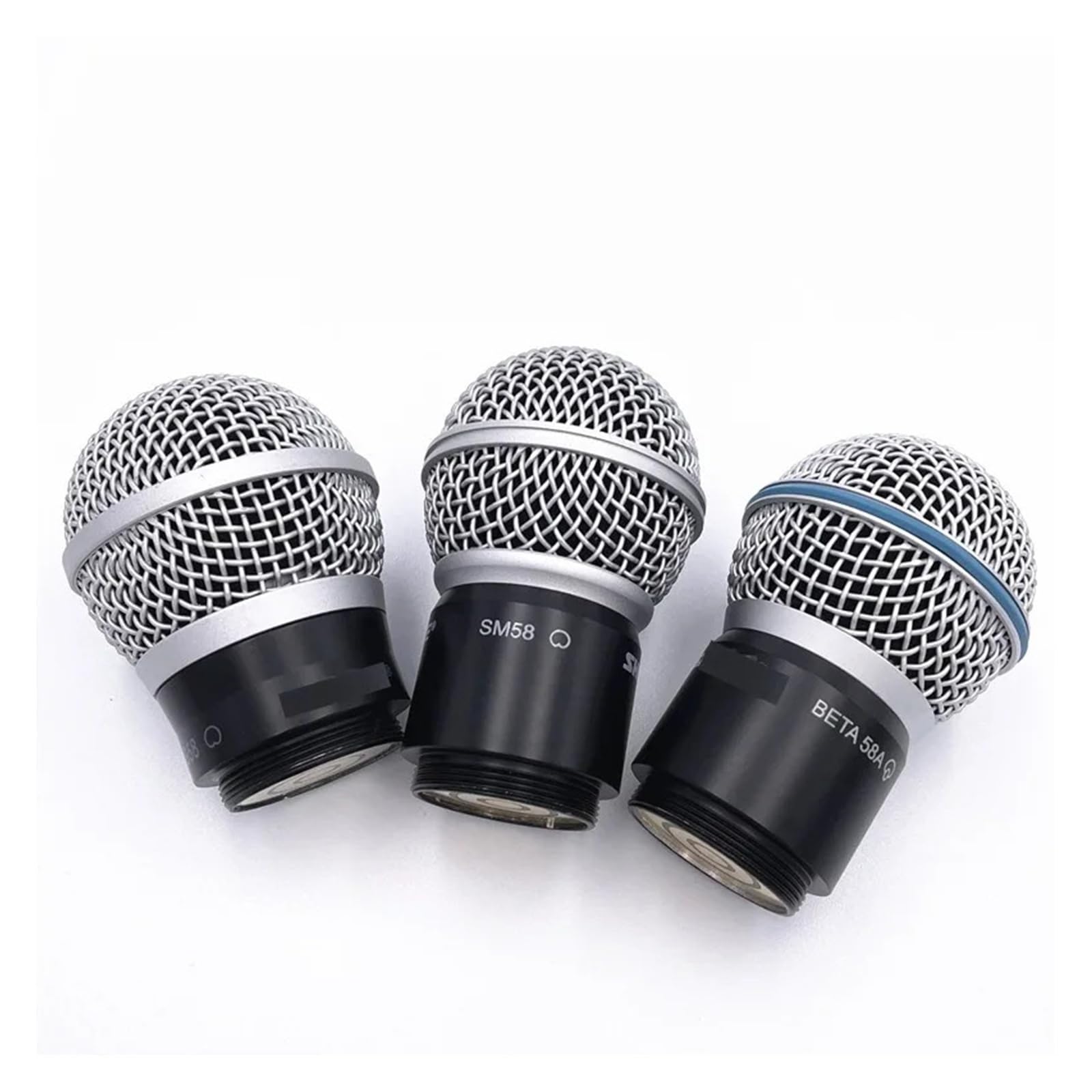 Compatibile con Shure BETA58A SM58 PG58 Parte superiore del nucleo del microfono in acciaio for SLX2 PGX2 QLXD2 Testa di ricambio for microfono portatile senza fili(BETA58A-BLACK)