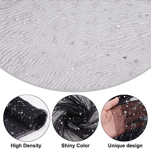 BENECREAT 3Yard/2.74M Black Sequins Star Lace Fabric - Image 4