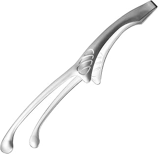 Brucelles pour Barbecue Pince de cuisine Argentée Résistante à la Chaleur Pince à Steak en Acier Inoxydable Antidérapante Utilisé pour la Fête de Restaurant en Plein Air de la Famille de l'Hôtel