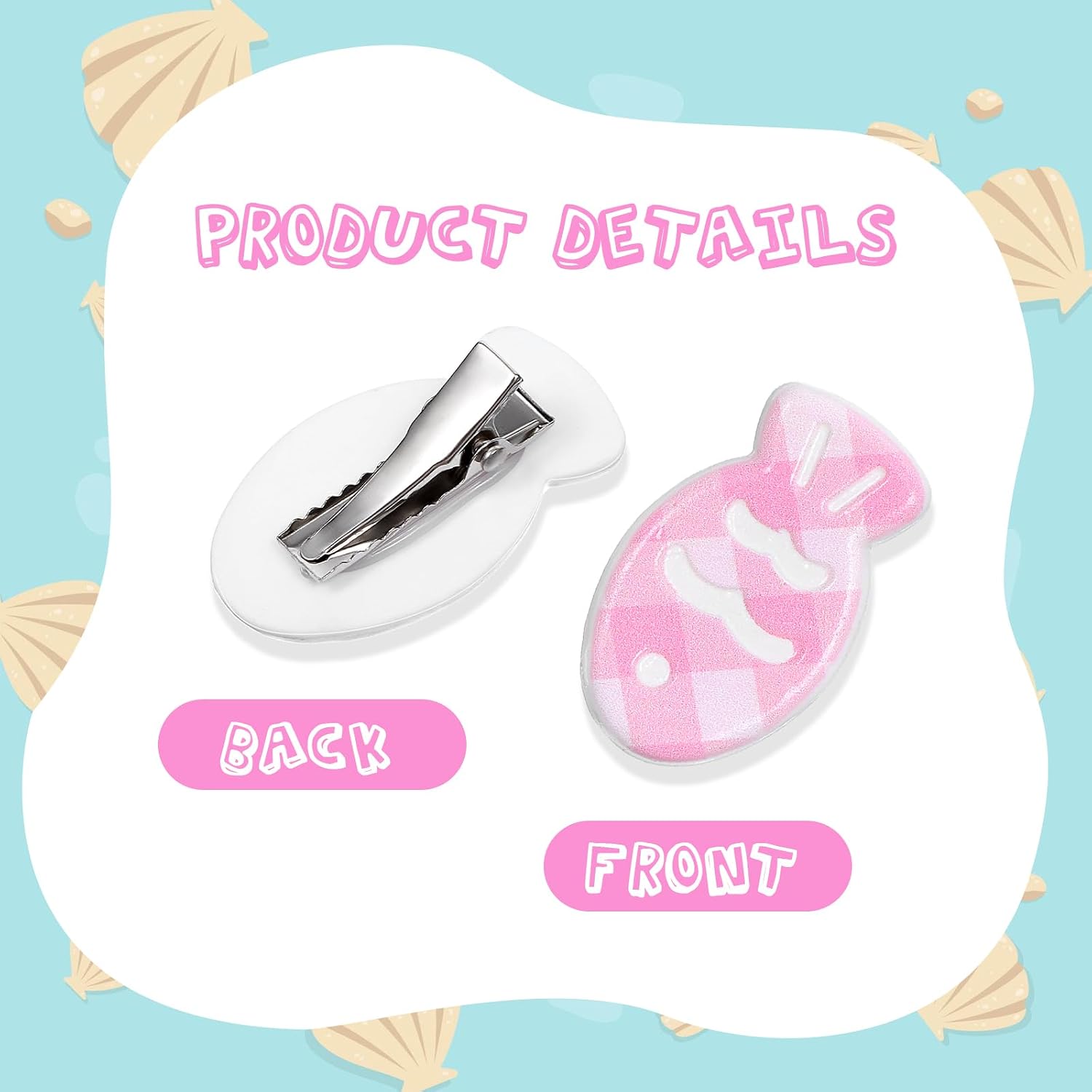 12PCS Small Fish Hair Clips, Colorful Kawaii Fish Clip Fun Fishes Shaped Alligator Clips Fun Plaid Fishes Marine Themed Barrettes Sea Animal Hair Accessories for Women Girls image 4