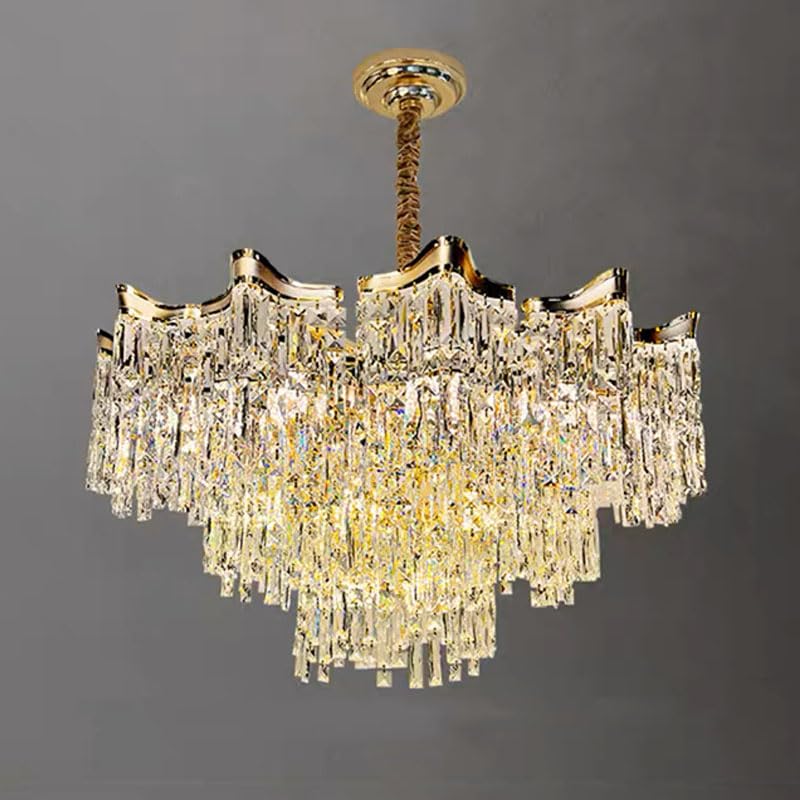 Lustre en cristal de luxe français à pampilles pour une élégance moderne