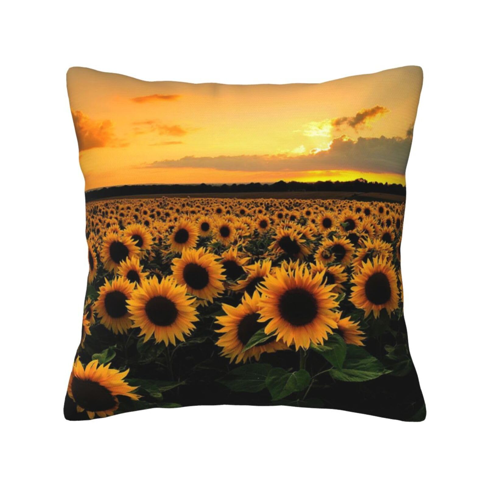 FFSHKOWE sunflowers sea Decorative Throw Pillow Cover Double-Sided Printed Cushion Cover for Sofa Couch Bed Chair 45 x 45cm
