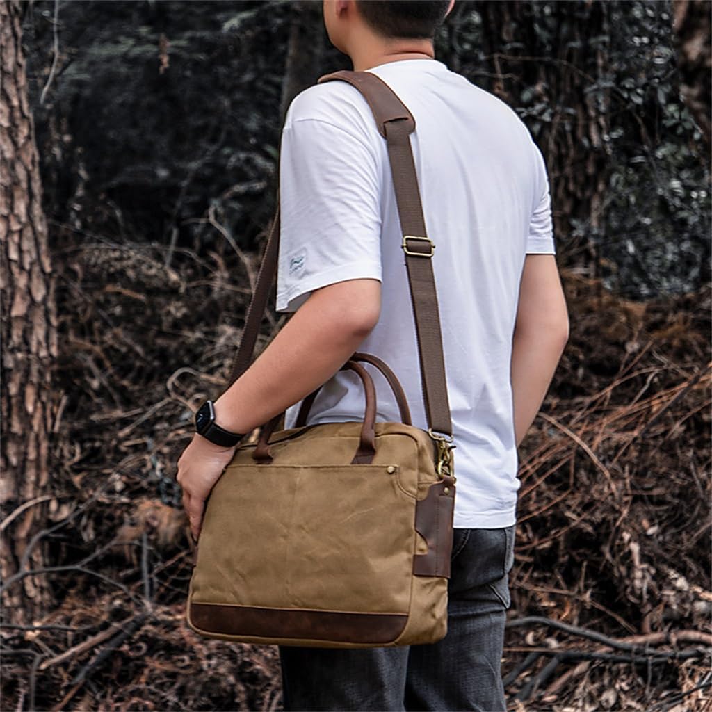 Briefcase Carrying Men's Canvas Vintage Shoulder Oblique Straddle Package Outside Travel