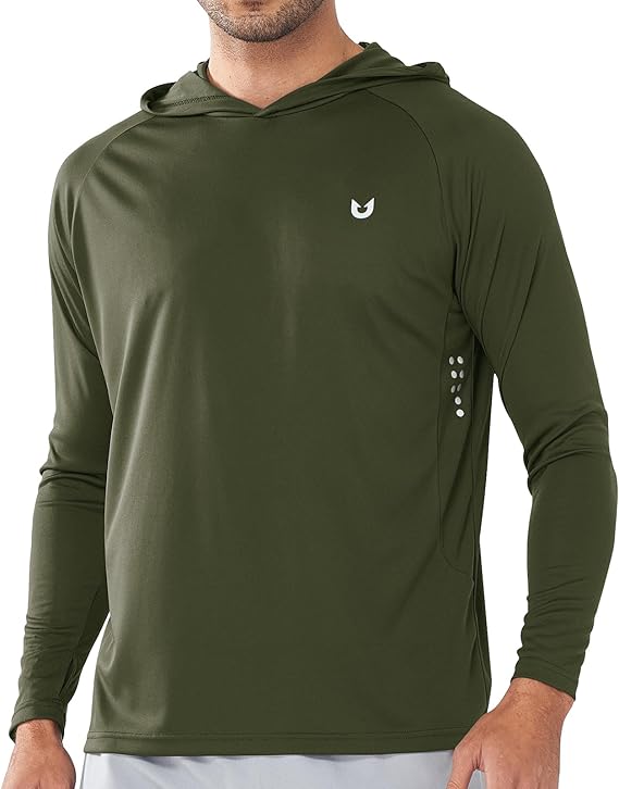 NORTHYARD Men's UPF 50+ Hoodie Shirts Long Sleeve Sun Protection Fishing Swim Beach UV SPF Rash Guard Quick Dry Lightweight