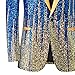 Mens Fashion Gradual Change Color Sequins Suit Jacket Shawl Lapel Tuxedo Shiny Sequin Blazer One Button Suit Jacket (Large,Blue 1)