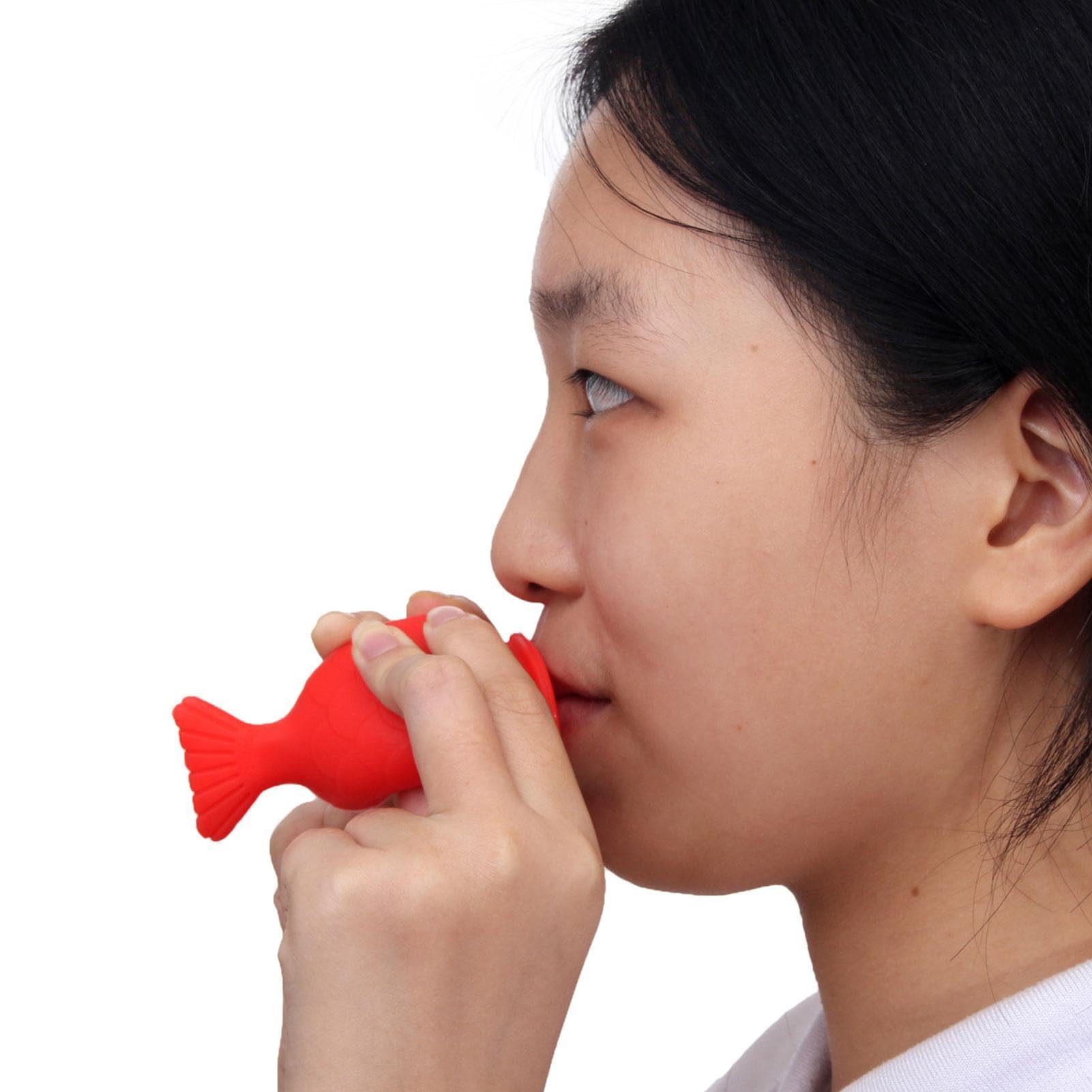 Relleno de labios de silicona con ventosa, potenciador portátil en forma de pez