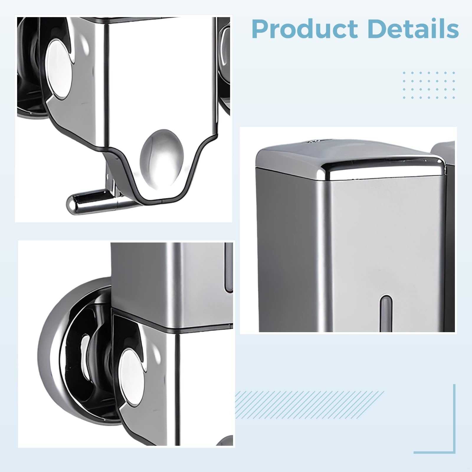 Dispenser per sapone da doccia, montaggio a parete, 2 confezioni da 1000 ml, 2 camere, salvaspazio, ricaricabile, dispenser per shampoo e sapone, in ABS grigio, facile da installare