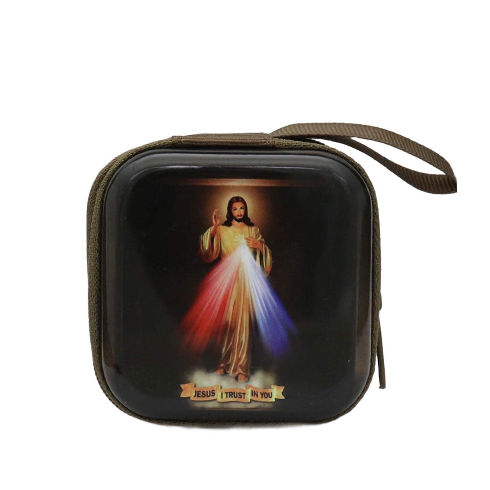 Uqezagpa Catholic Rosary Pouches Rosary Jewelry Box Coin Purses Rosaries Prayer Bag Portable Headphone Bag Backpacks Bags Pendant Prayer