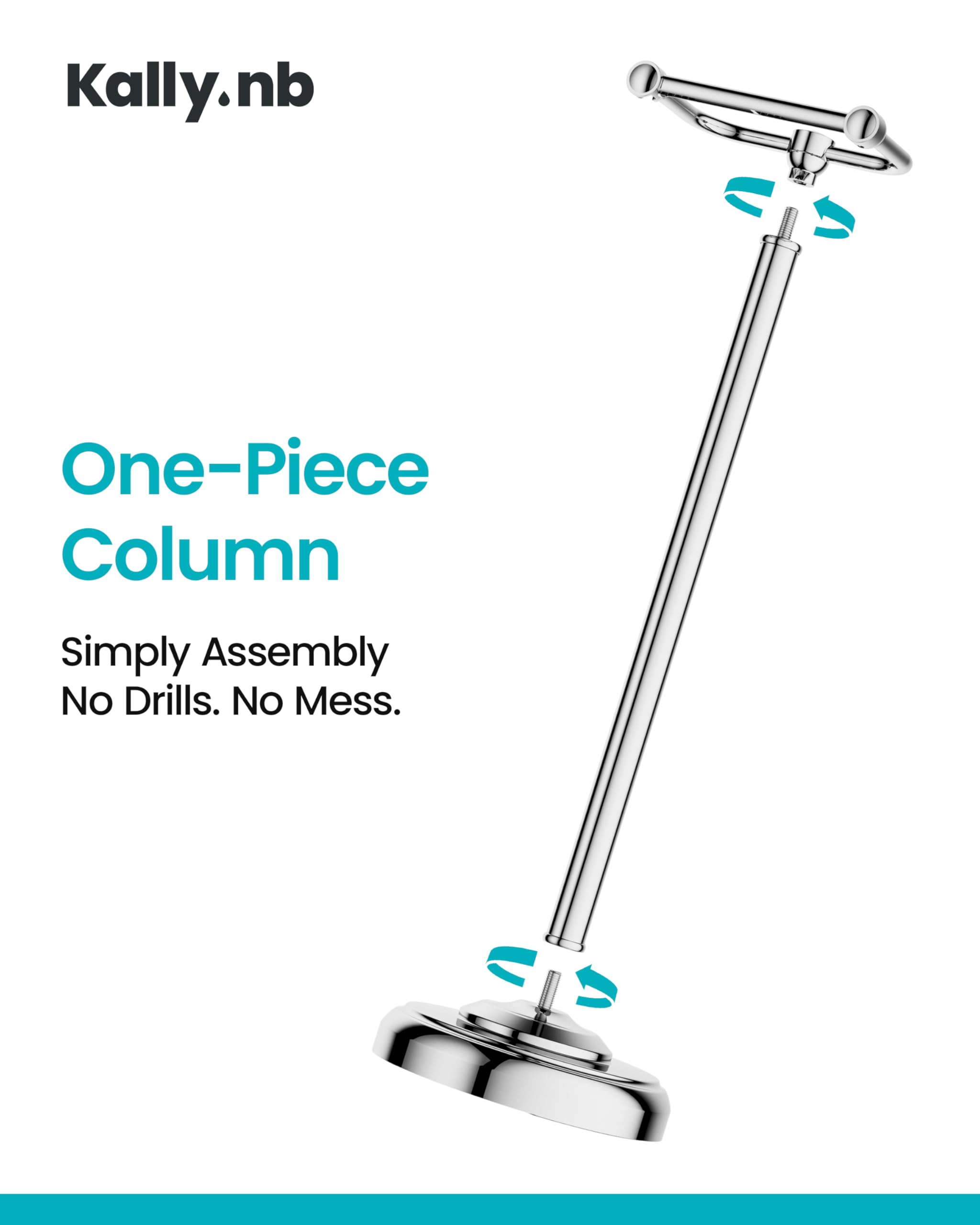 Chrome Toilet Paper Holder Stand Freestanding, Weighted Base, 22 Inch — Amazon image 7