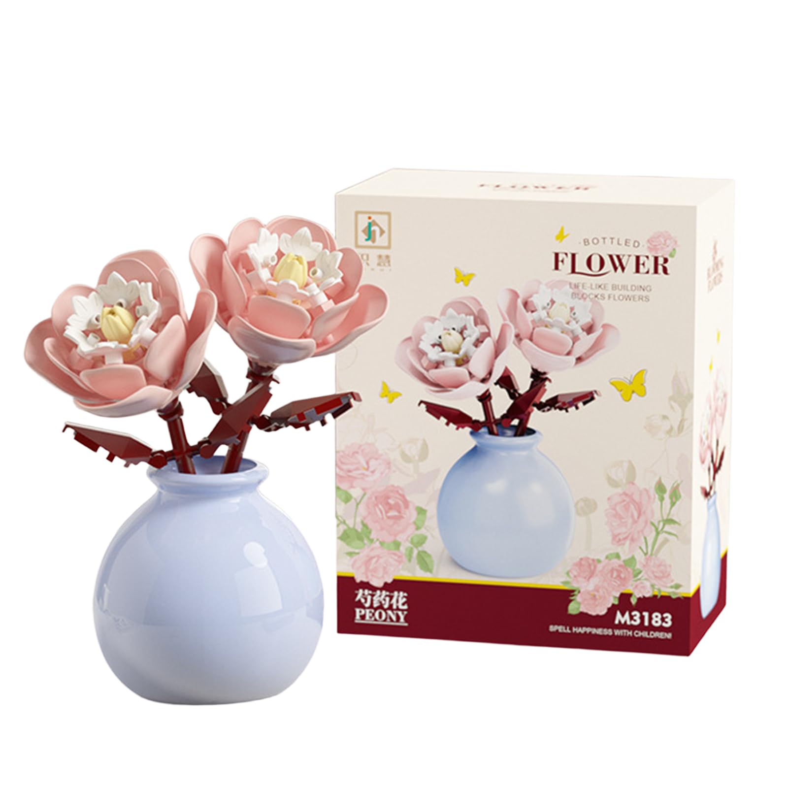 runpeak Klemmbausteine Blumen - Blumen Bausteine Set, Kreative Heimdekoration, Botanisches Bausteinspielzeug für Valentinstag, Hochzeit oder Muttertag
