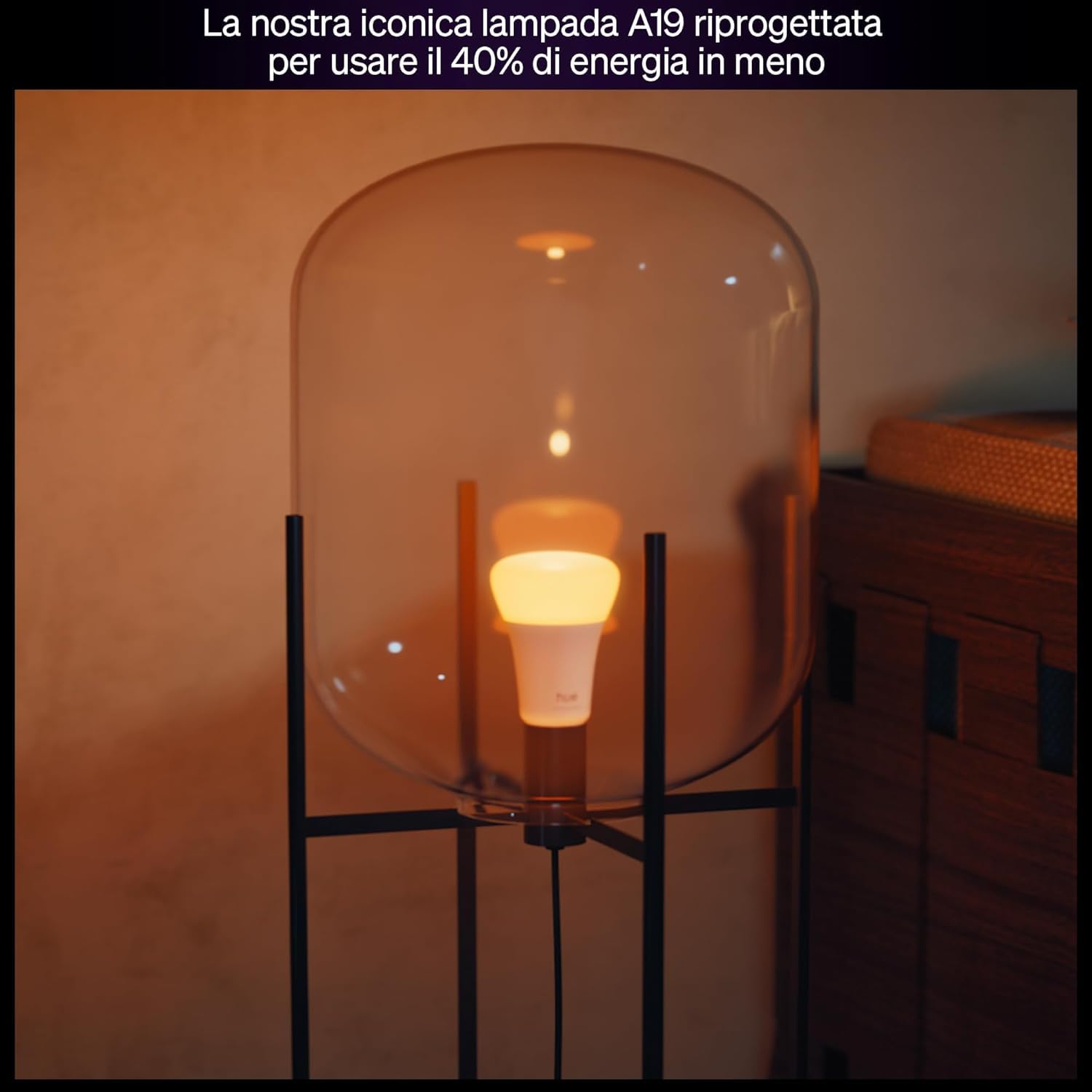 Philips Hue LED A60, Lampadina smart E27, Confezione da 4 | Luce bianca e colorata, 6 W, 810 lm, Smart Home, Dimmerabile, Compatibile con Alexa, Google Assistant e Apple Home