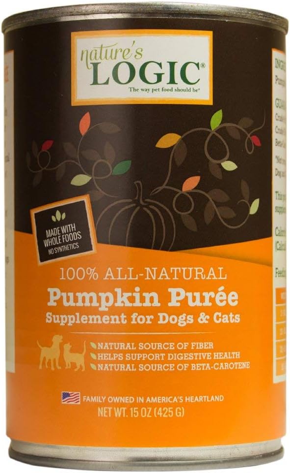 NATURE'S LOGIC Pumpkin Puree for Cats and Dogs (15 oz. (12 in a case))