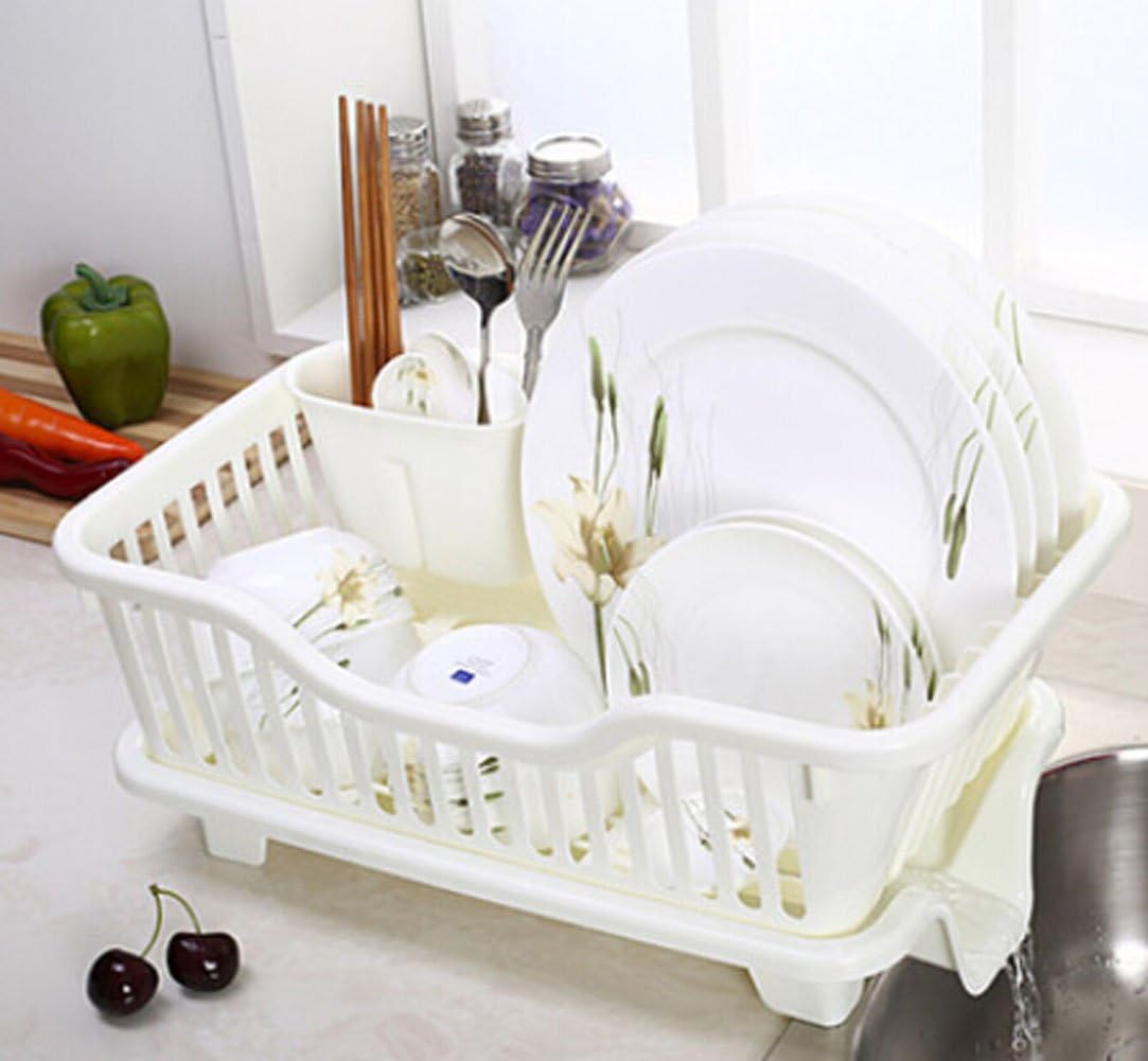 Large Kitchen Dish Rack/drain Dishes Racks / Kitchen-pod/side of the Leak Water Dishes Shelf (White)