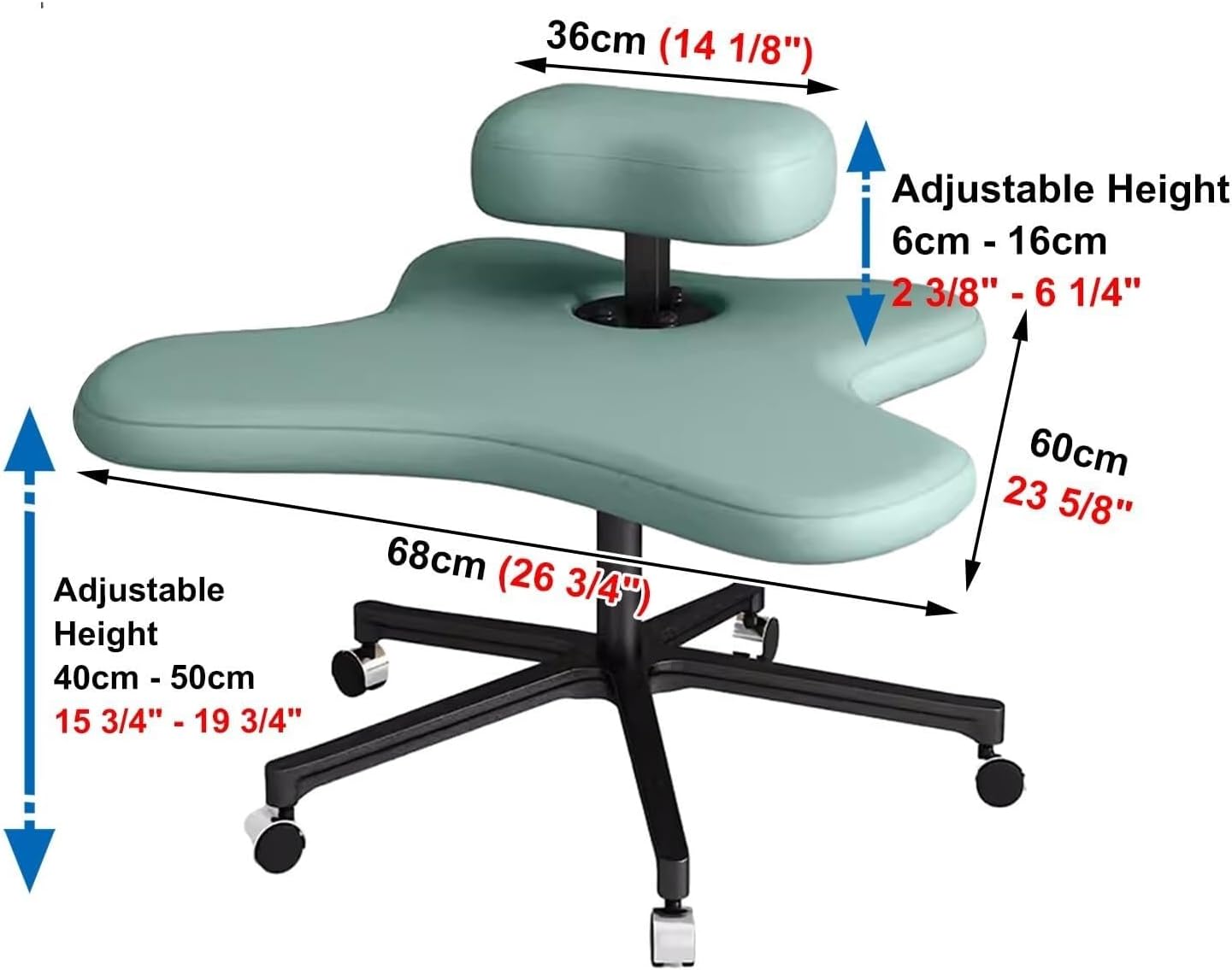 Heavy Duty Cross Legged Kneeling Chair with Adjustable Height, Swivel Wheels, Ergonomic Office & Meditation Stool
