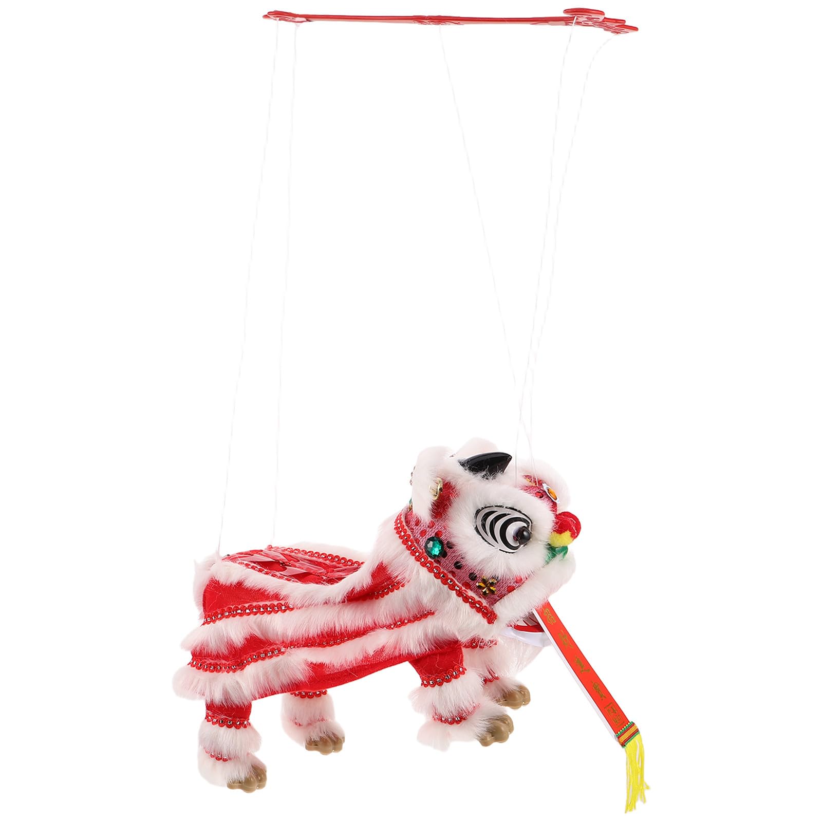 Marioneta de León Hecha Mano Marioneta Tradicional con Cuerdas Juguete Cultural Chino para Roles y Celebración del Año