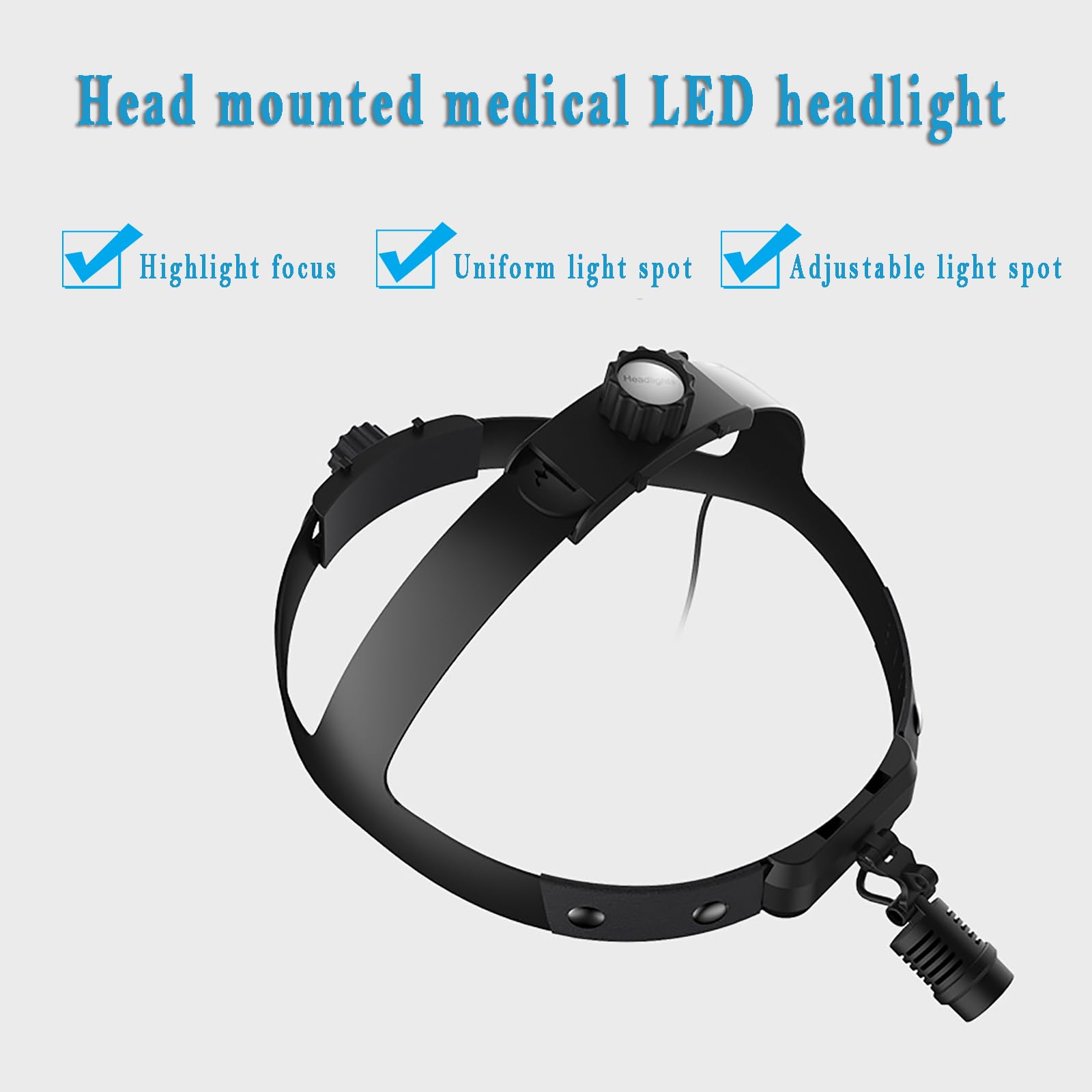 Lámpara Médica Inalámbrica Para Montar En La Cabeza, Linterna Quirúrgica LED De 3 W, Distribución Uniforme De La Luz, Tamaño Del Foco Ajustable, 4 Horas Autonomía, Adecuada Para Higienistas Dentales
