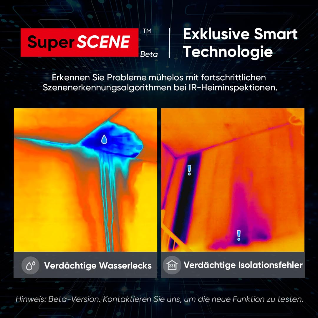HIKMICRO Wärmebildkamera SuperIR 240 x 240 IR-Auflösung/9.216 Pixel 25 Hz Bildwiederholrate, -20°C bis 550°C Infrarot-Thermometer, ECO Kompakte handheld Thermokamera mit Laserpointer