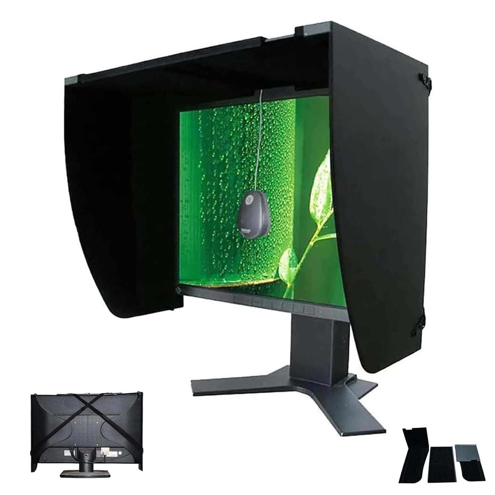 Osłona przeciwsłoneczna na monitor, regulowany kaptur antyodblaskowy do wyświetlaczy 68.6 cm, ochrona prywatności, pokrycie wszystkich stron dla lepszego oglądania w biurze i grach
