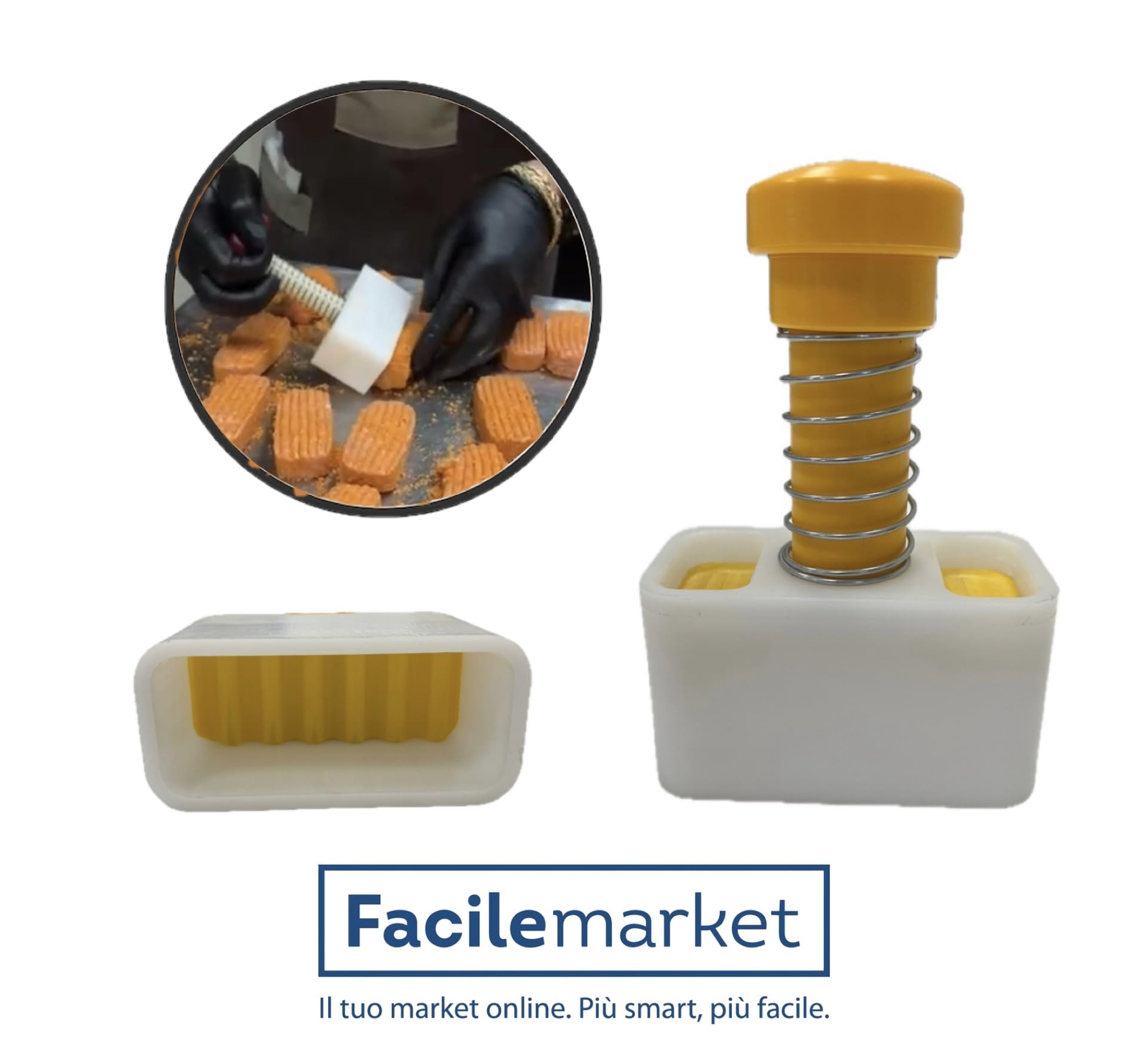 Facilemarket Pressa Hamburger in Polietilene a Forma Hotdog Dimensioni 6 x 16.5 cm