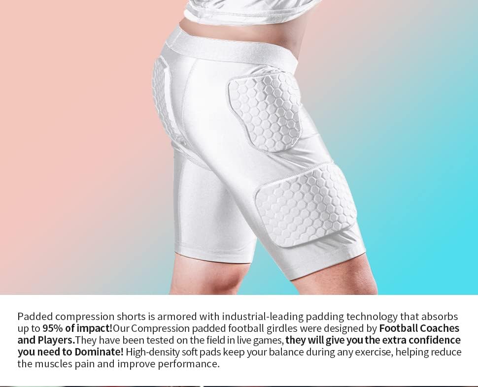 Miniatura 2 de Pantalones de compresión acolchados para hombre para fútbol, béisbol, baloncesto, voleibol