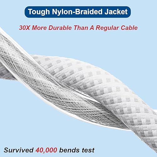 Miniatura 4 de Cable trenzado USB C a USB C de 3 pies y cable Carplay para automóvil para iPhone 16/15 (paquete de 2 unidades de 3.3 pies), cable de carga USB A a