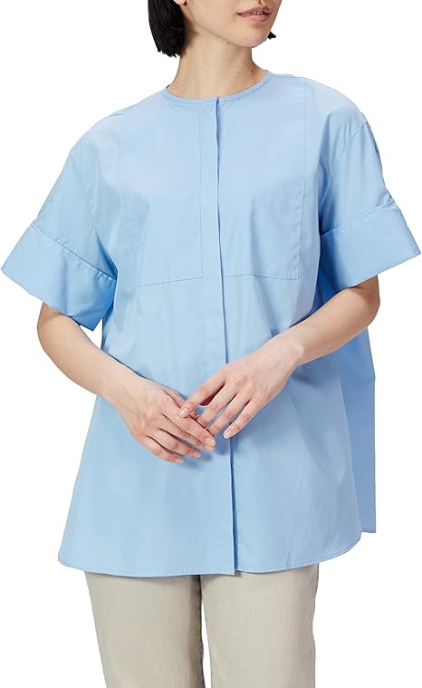 Amazon ミラオーウェン カフスデザイン半袖ドレスシャツ 09wfb2209 レディース シャツ ブラウス 通販