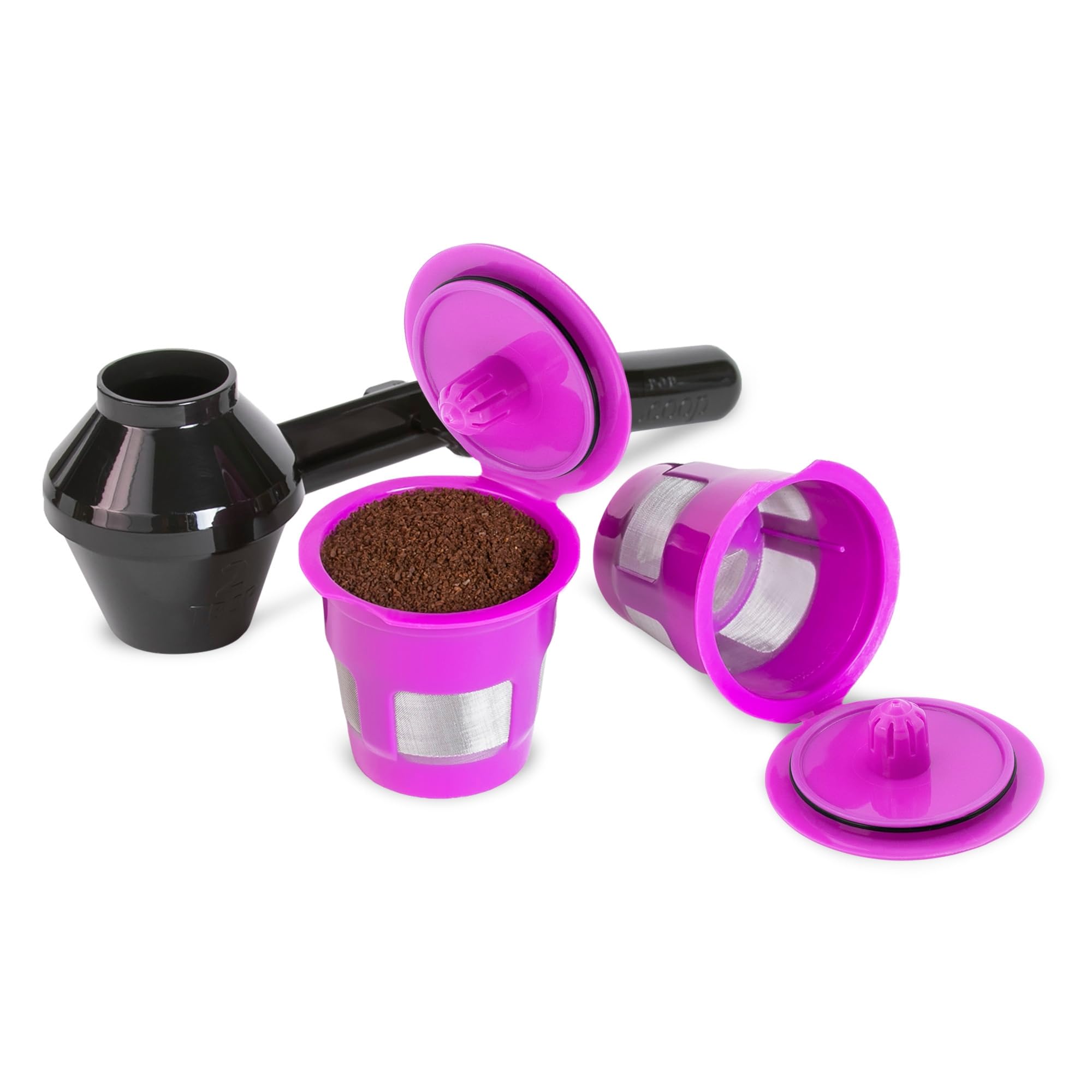 Perfect Pod - Paquete ahorro de cápsulas para rellenar café, con filtro reutilizables cafetera K Cup y pala compatibles cafeteras una sola taza Keurig K-Duo, K-Mini, 1.0, 2.0, serie Select