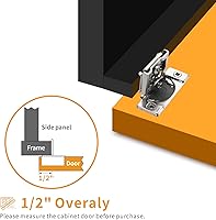 Vista 61 de Chibery 50 Pack 1-5/16" Overlay 3D Soft Close Concealed Hinge for Face Frame Door, Smooth Slow Self Closing Hinges, Satin Nickel, Hidden 105° Open