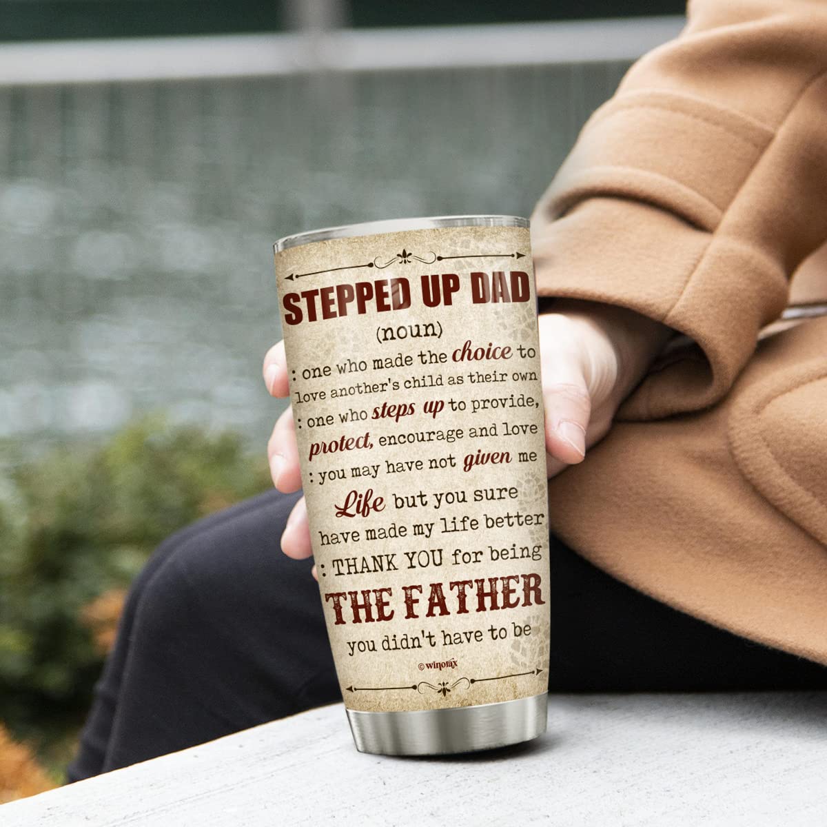 Winorax Dosenkühler „Stepdad“ – 4-in-1 Edelstahl-Becher, Geschenk Für Stiefväter