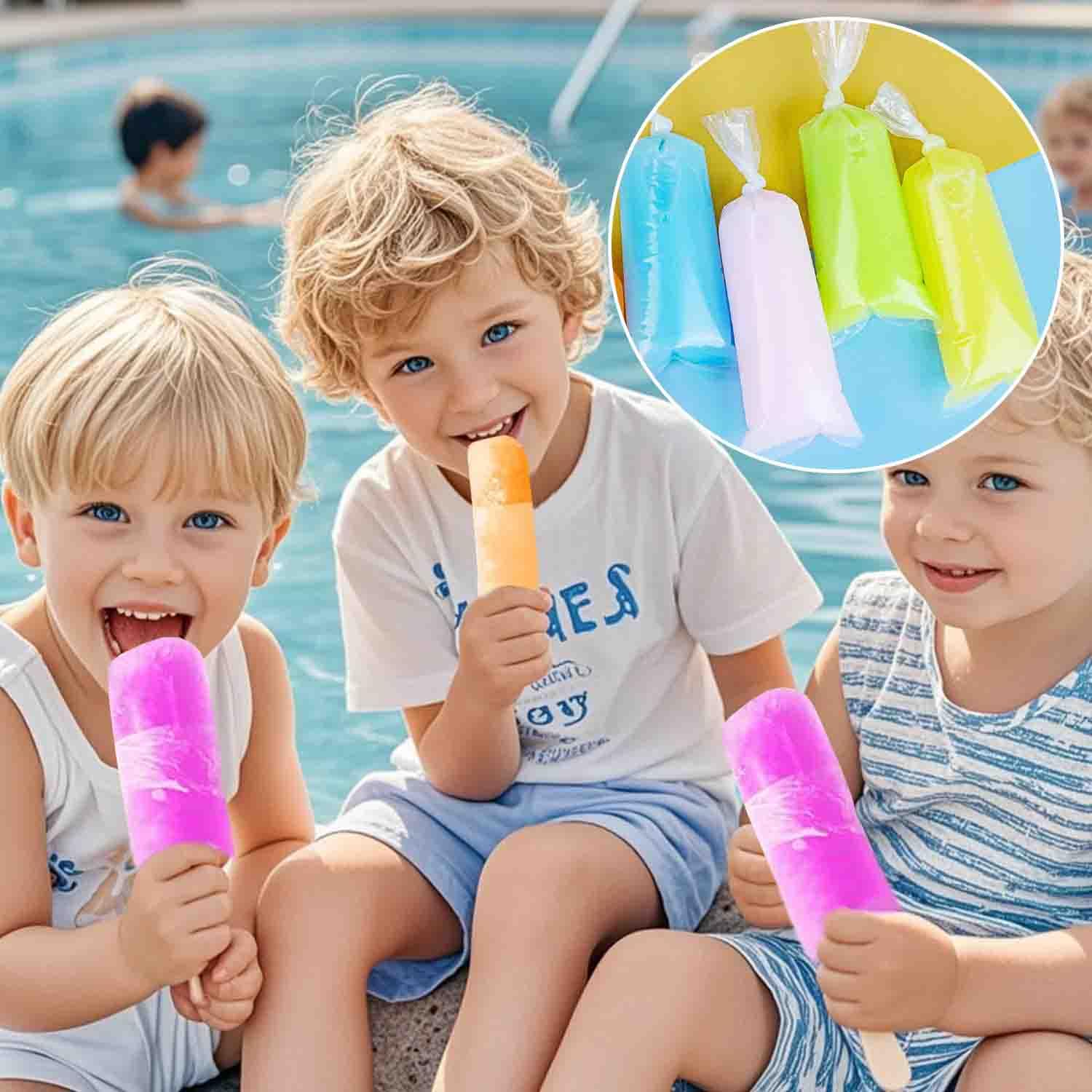 250 moldes desechables para polos de hielo, bolsas de plástico con embudo de silicona para yogur y dulces caseros (3 x 12 pulgadas)