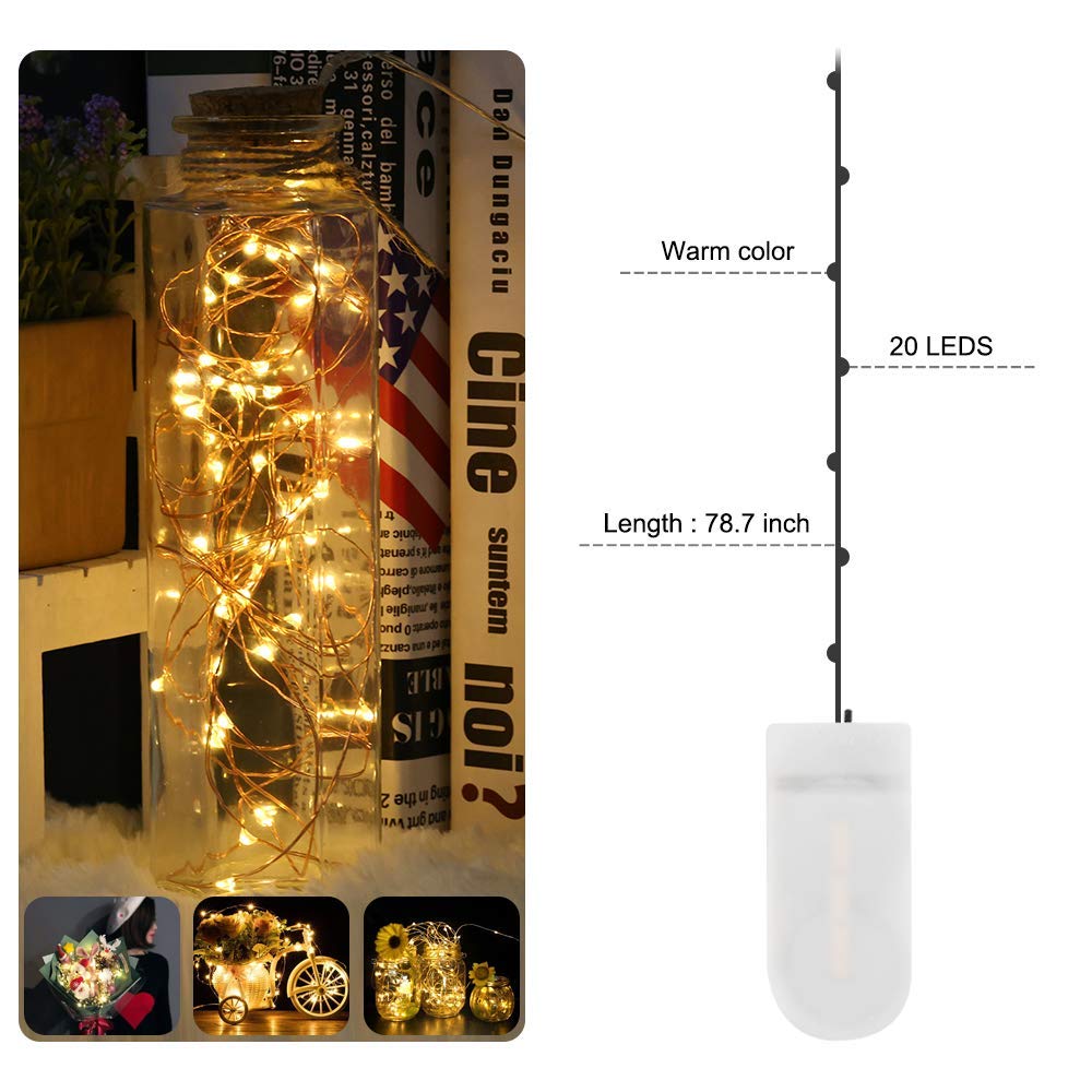 Luci LED A Batteria Con Timer - 6 Stringhe Da 3m Per Decorazioni Natalizie E Feste - Foto 5
