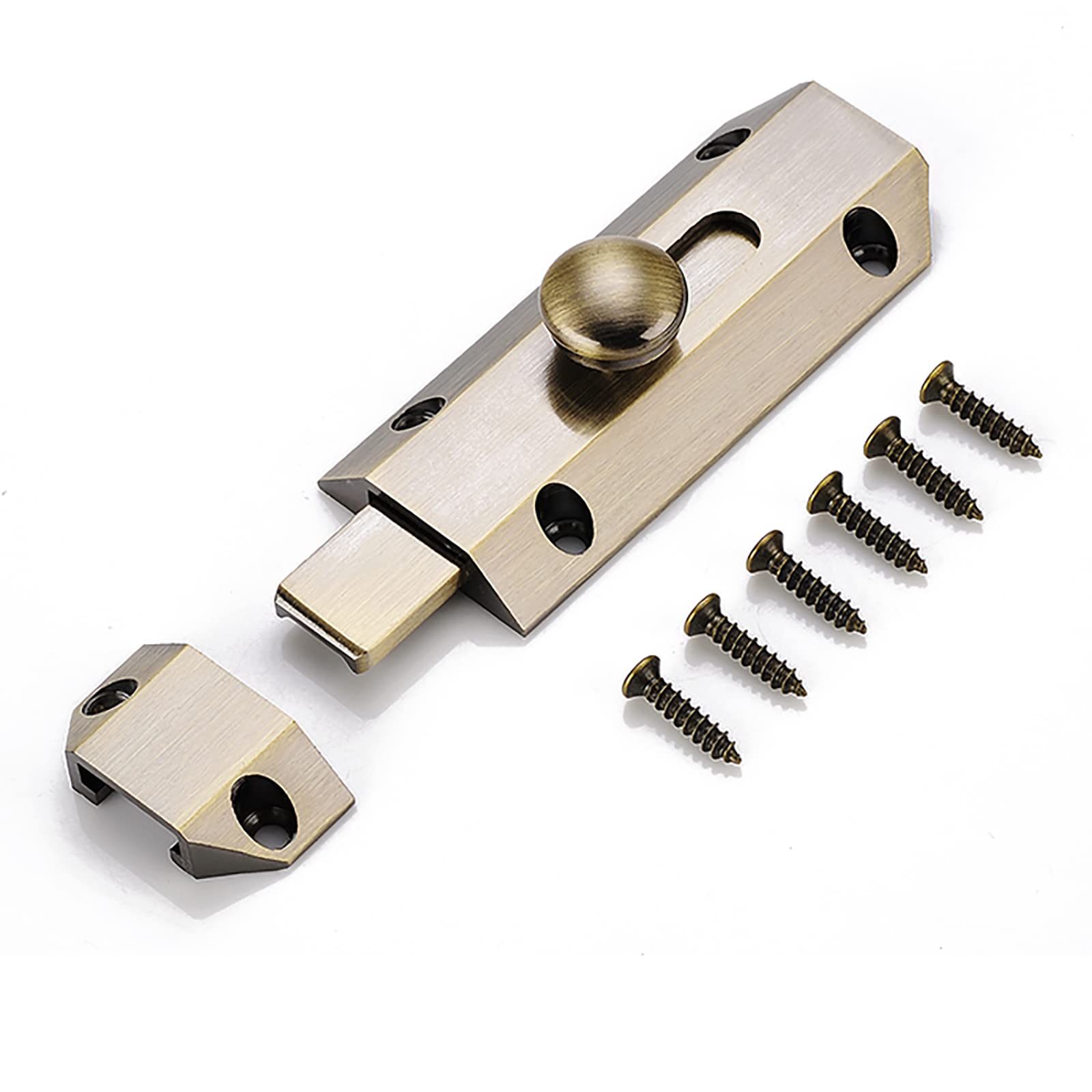 Cgjsefh Green Patina Door Latch, Slide Door Bolt Solid Pure Copper Lock Buckle Latch For Home Bedrooms Barns Fences Childproofing Cupboards Workshop(Green Patina)