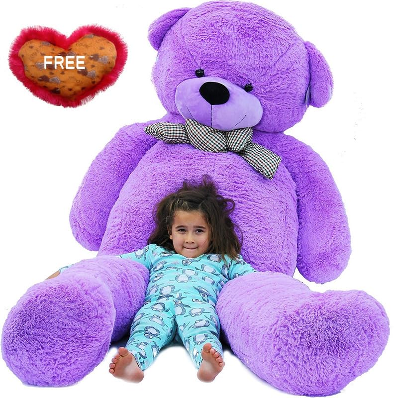 Image of 6.5 Ft Purple Plush Bear | Cute Soft Toy for Girls, Kids & Adults | Giant Stuffed Animal for Hugging & Cuddling | Birthday, Anniversary & Valentine Gift