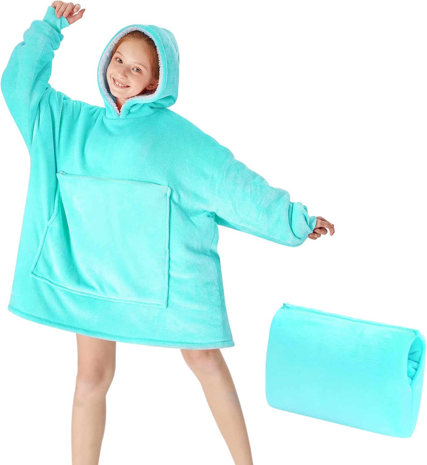 yescool Wearable Blanket Sweatshirt Kids, Oversized Blanket
