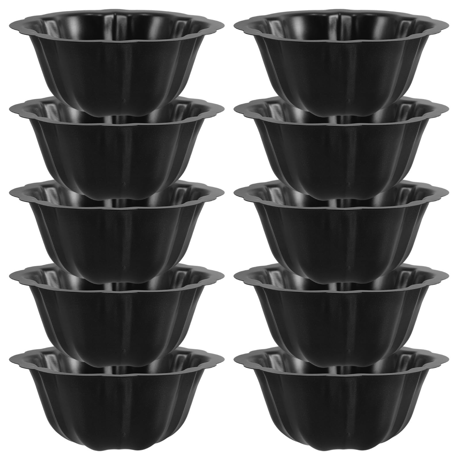 Stampi per Tortine Creative 10 Pezzi in Acciaio al Carbonio Nero