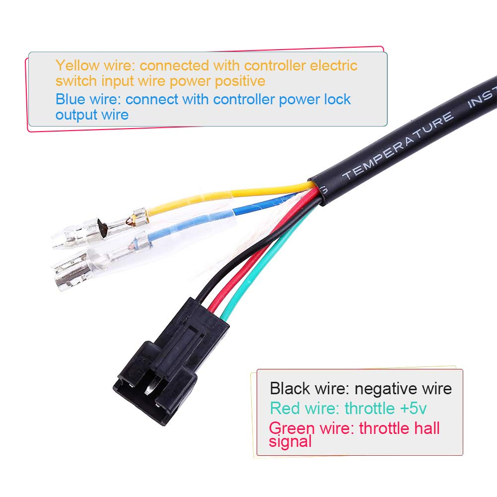 VGEBY1 Manillar del Acelerador de la E-Bici, puños del Manillar del Scooter eléctrico con Pantalla LED y Acelerador Power Key Locker(Rojo)