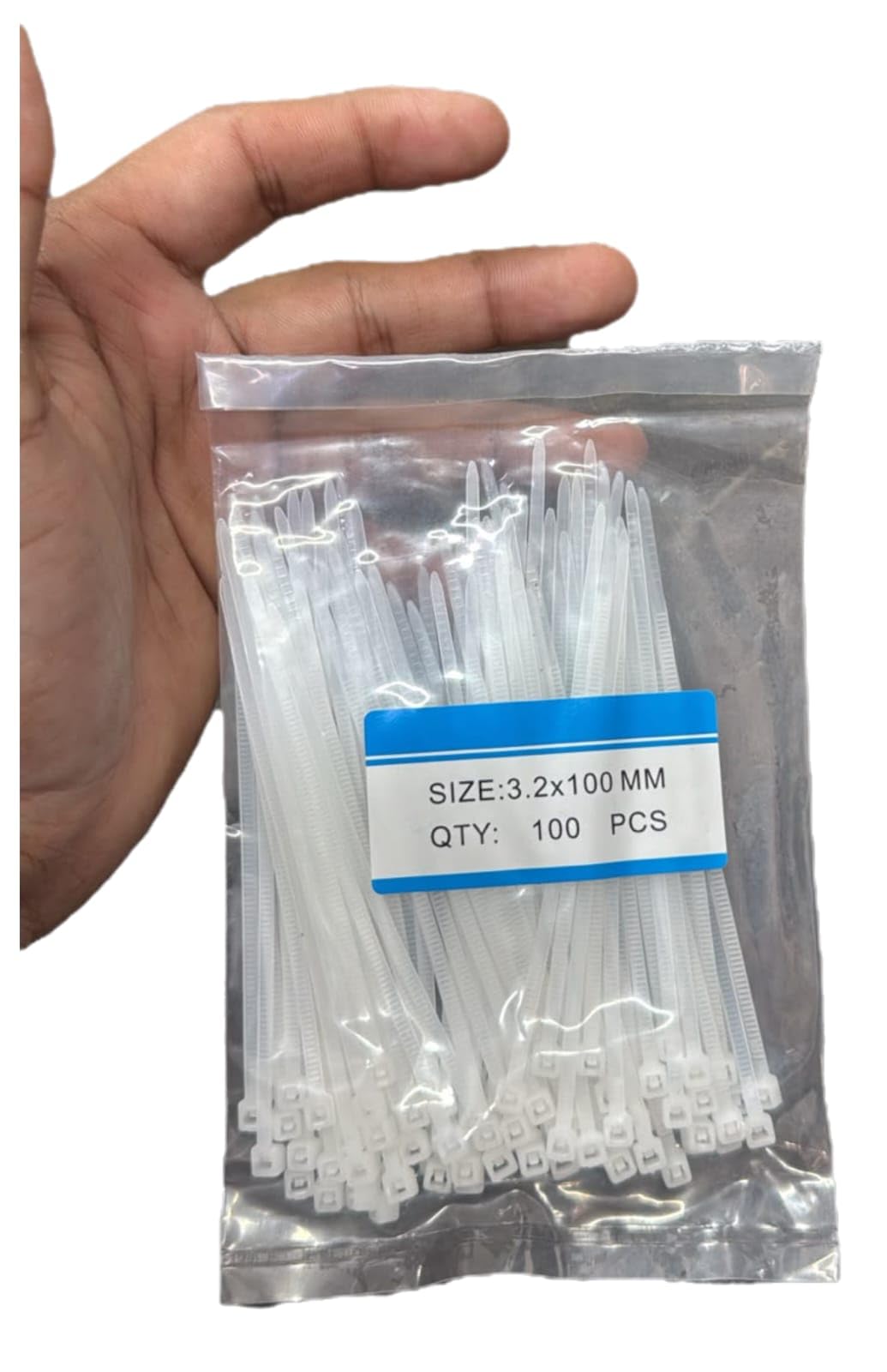 Nylon Cable Ties, 100 MM x 2.5 MM, 4 Inch, White, Self-Locking, Standard Style, 100 Pieces, for Cable Management-image-49