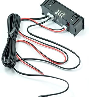 OUNONA Digitales Auto Außenthermometer Mit Uhr Selbstklebend Dünnem Gehäuse Rot Temperaturmessung Innen Außen Autozubehör