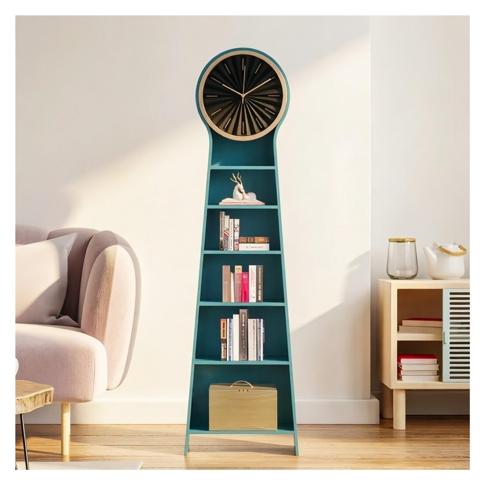 Reloj de Abuelo Reloj De Pie De Madera Piso Cuarzo Silencioso