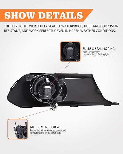 Miniatura 4 de AUTOWIKI Faros antiniebla para Volkswagen Jetta 2011-2014 (no compatible con Wagon, modelos GLI) 2 piezas OEM faros antiniebla de repuesto