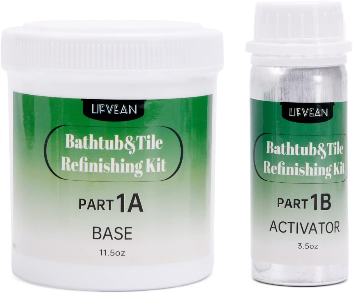 LIFVEAN Tub and Tile Refinishing Kit Bathtub Paint Kit Gloss Sink