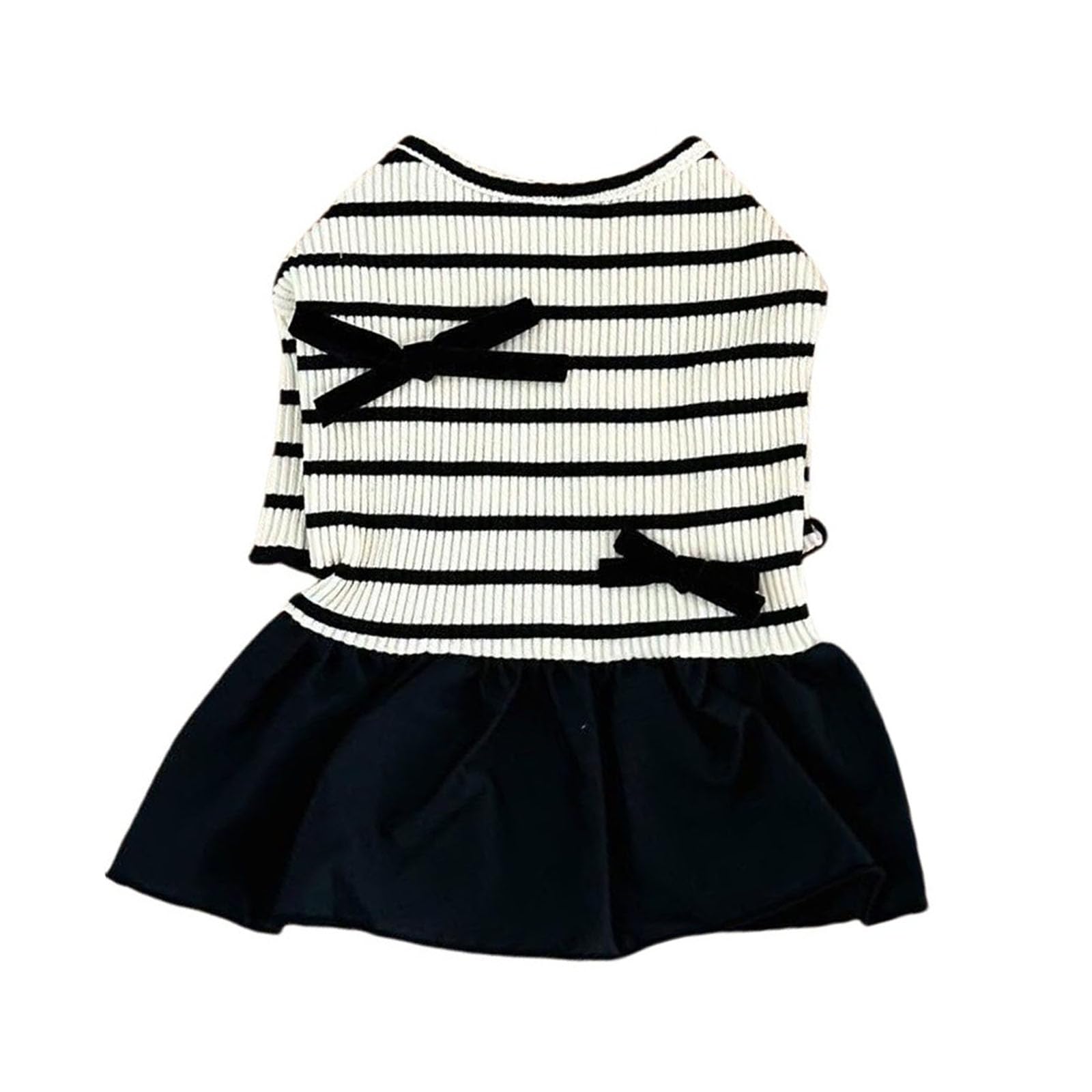 APGLSXY Girl Dog Striped Skirt Lovely Striped Apparel Beach Dress for Elegant Vest Costume Props Pet Apparel Puppy Costume