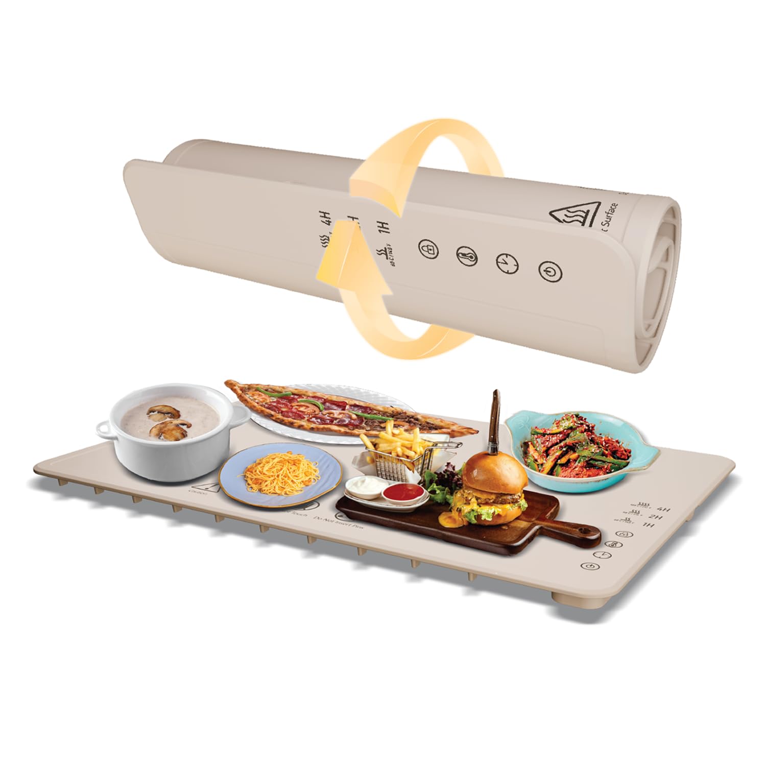 Electric Portable Warming Tray With 6 Temperature Levels 6 Hours Timer Auto Off
