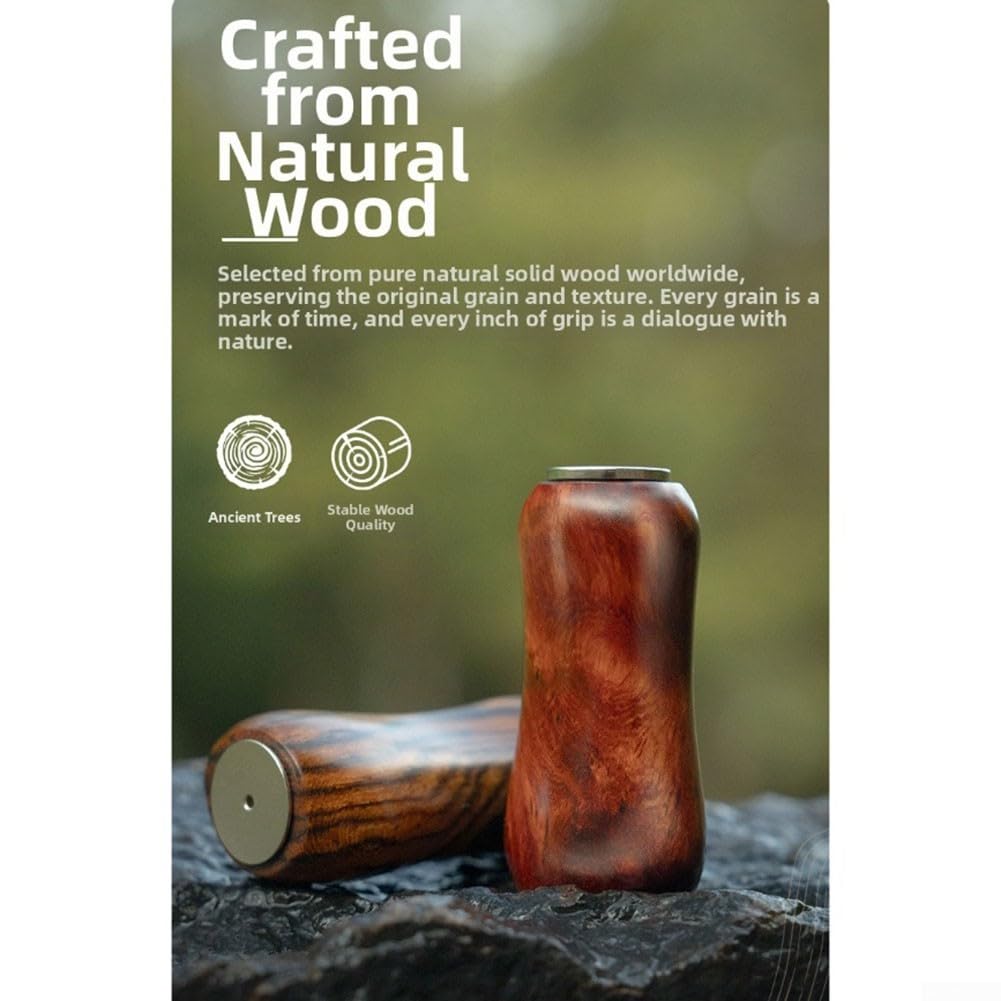 Pomello in legno naturale, 3,6 cm, per mulinelli, manico in legno naturale | Sei tipi di legno rari, motivi unici, fragranza aromatica, lunghezza 3,6 cm, forma ergonomica a pillola