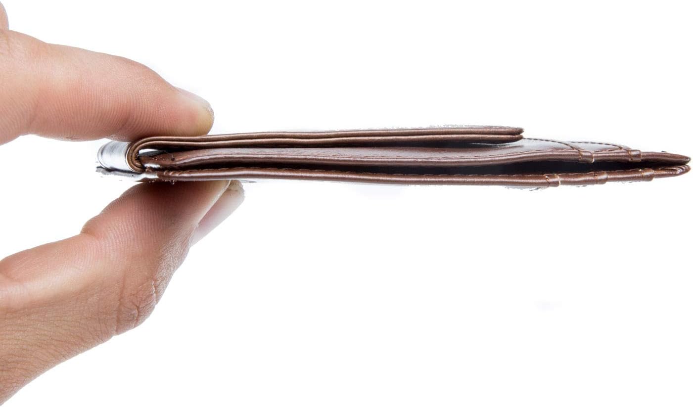 Swanky Badger Personalized Wallet – Money Clip Wallet (Brown Basic)