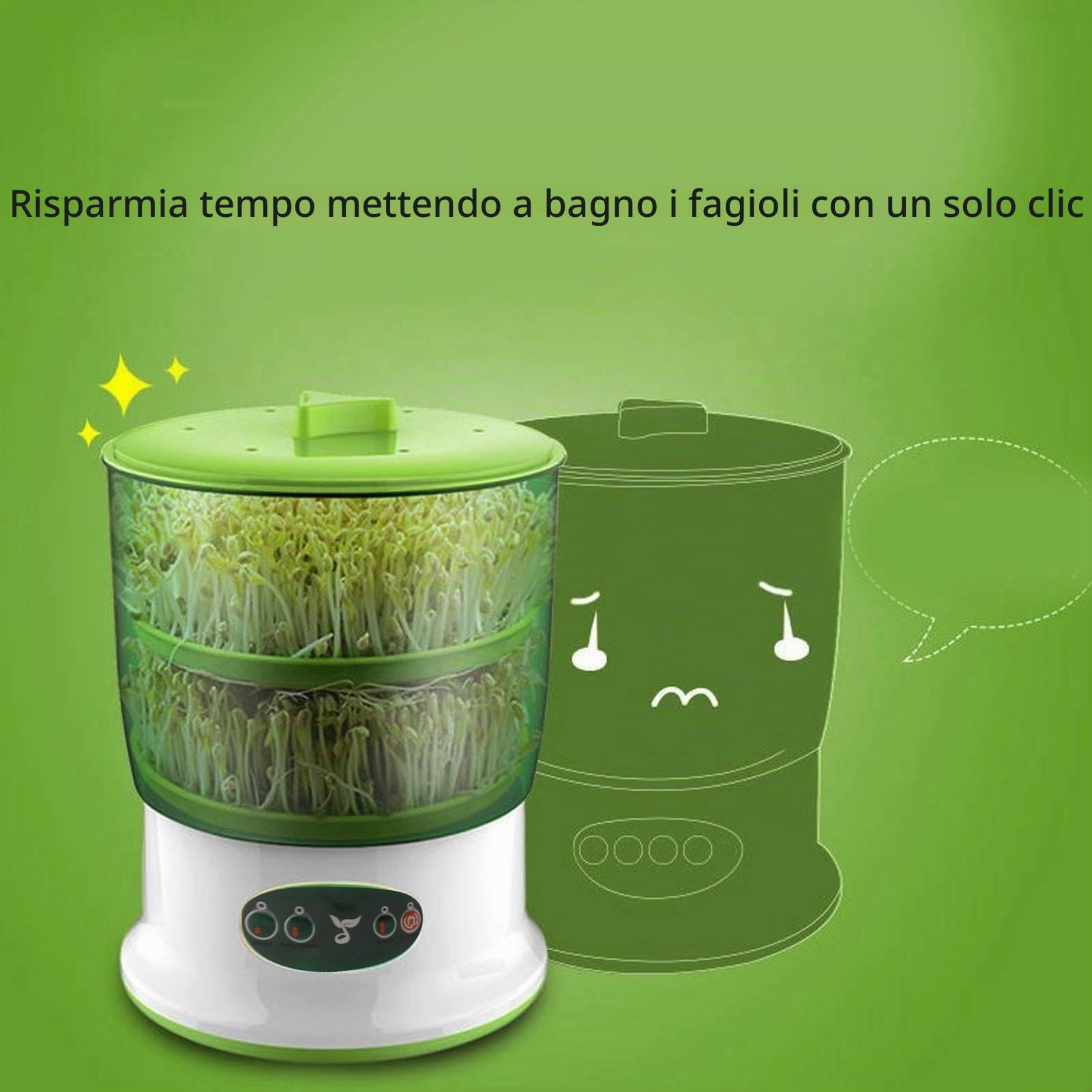 Macchina per Germogli di Fagioli Macchina per Germogli di Fagioli Macchina per la Germinazione dei Semi Macchina per la Germinazione dei Germogli di Semi Completamente Automatica (Spina UE 220V)