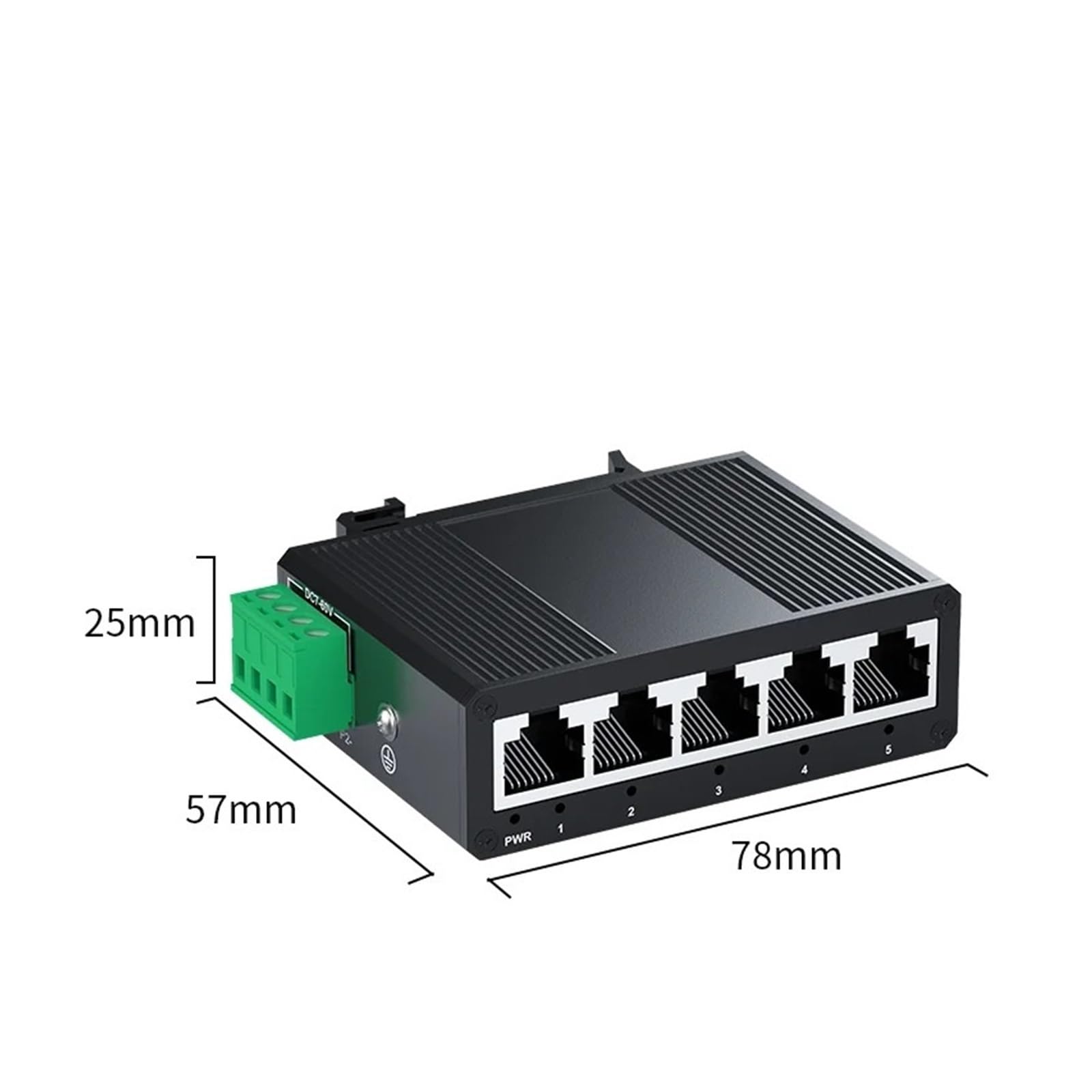 Switch Industriale Gigabit a 5 Porte, Mini Switch Ethernet Industriale da 1000 Mbps Montato su Guida DIN